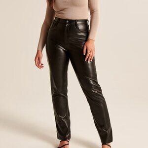 Abercrombie & Fitch Curve Love Vegan Leather High Rise Pant in Women's 34/18R